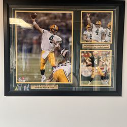 Brett favre packers autographed frame certified certificate nfl sports