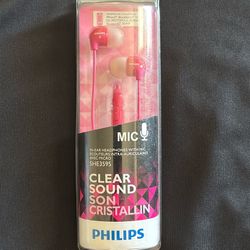PHILIPS  Clear Sound In-Ear Headphones With Mic- Pink