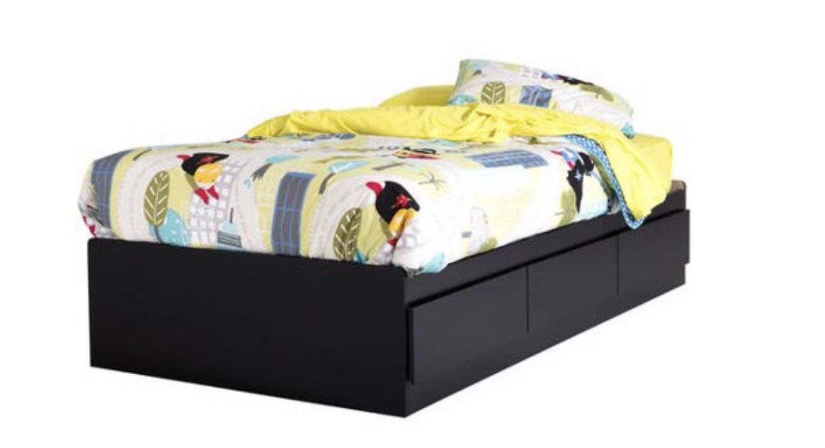 39” 3 drawers twin bed Black color j2- 1118