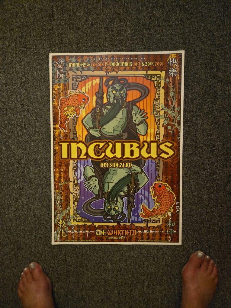 2001 Incubus The Warfield SF 13x19"