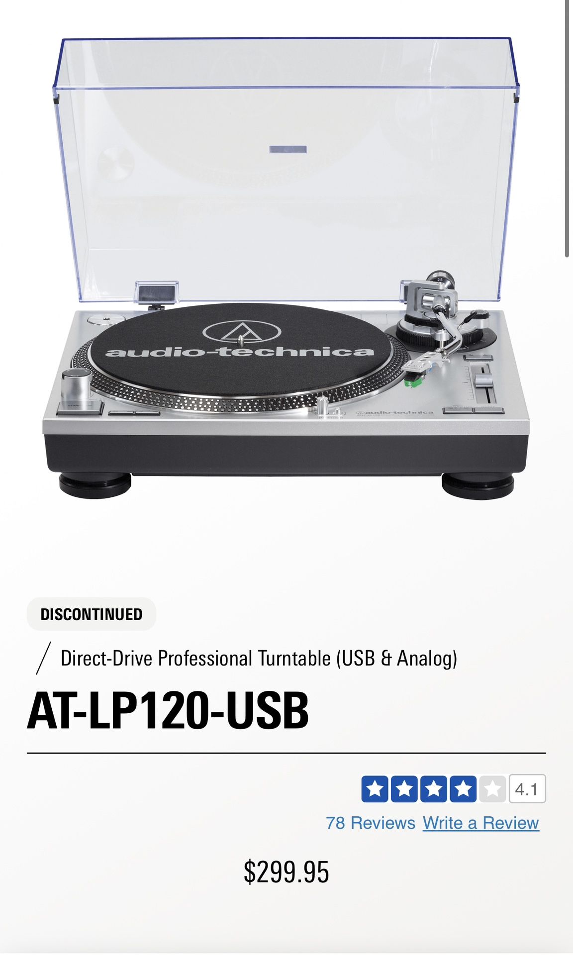 Audio Technica AT-LP-120-USB Turntable
