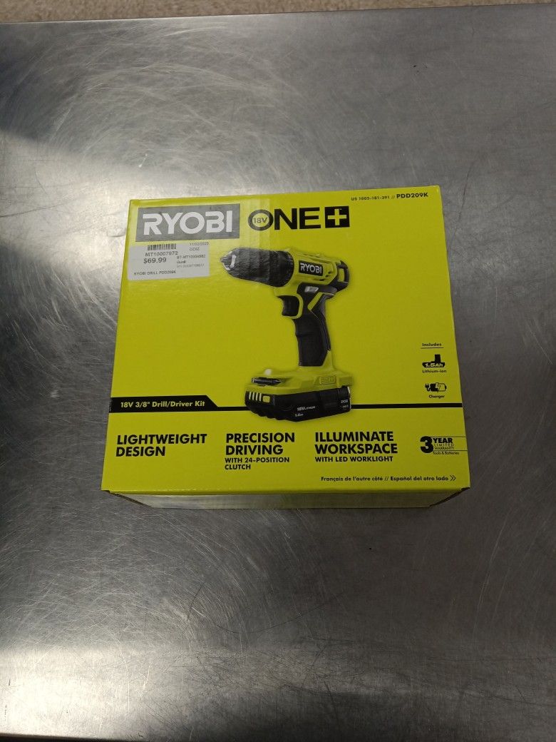 New  Ryobi One + 18v Model Pdd209k