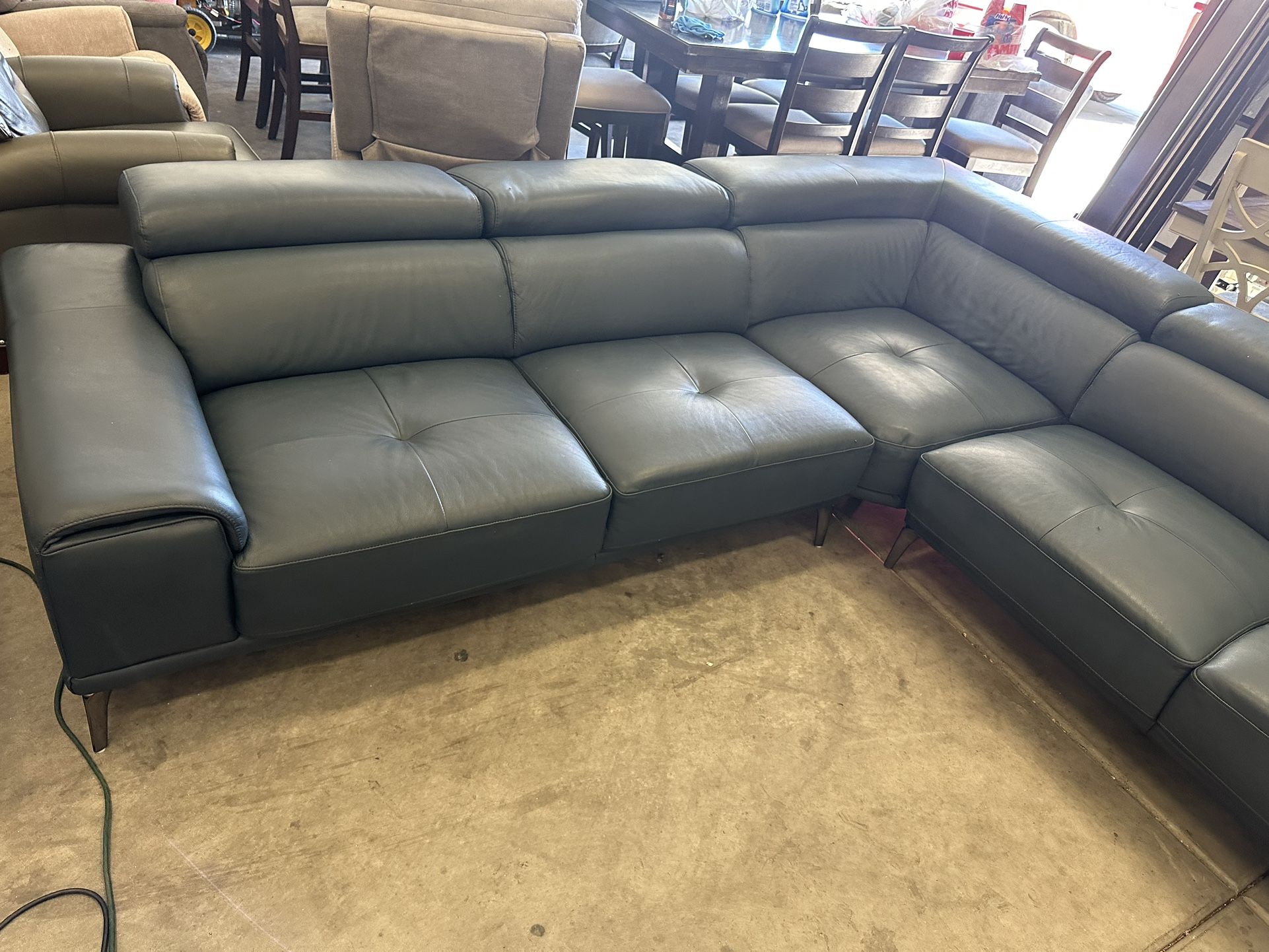Huge Blue Leather Sectional for Sale in Avondale, AZ OfferUp