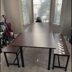 Dinner Table with Two Benches 