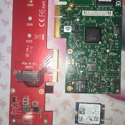 PC/Server Upgrade Components - Intel NIC, M.2 Adapter, 128GB SSD