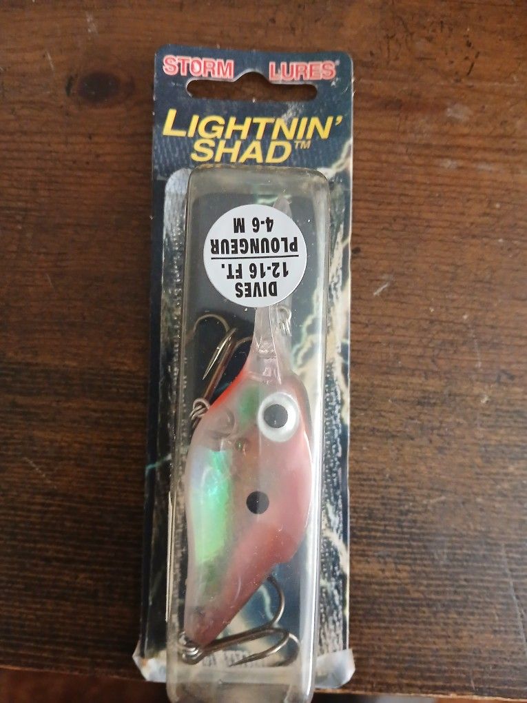 VINTAGE STORM PRE RAPALA LIGHTNING SHAD NEW ON CARD CRANKBAIT RARE