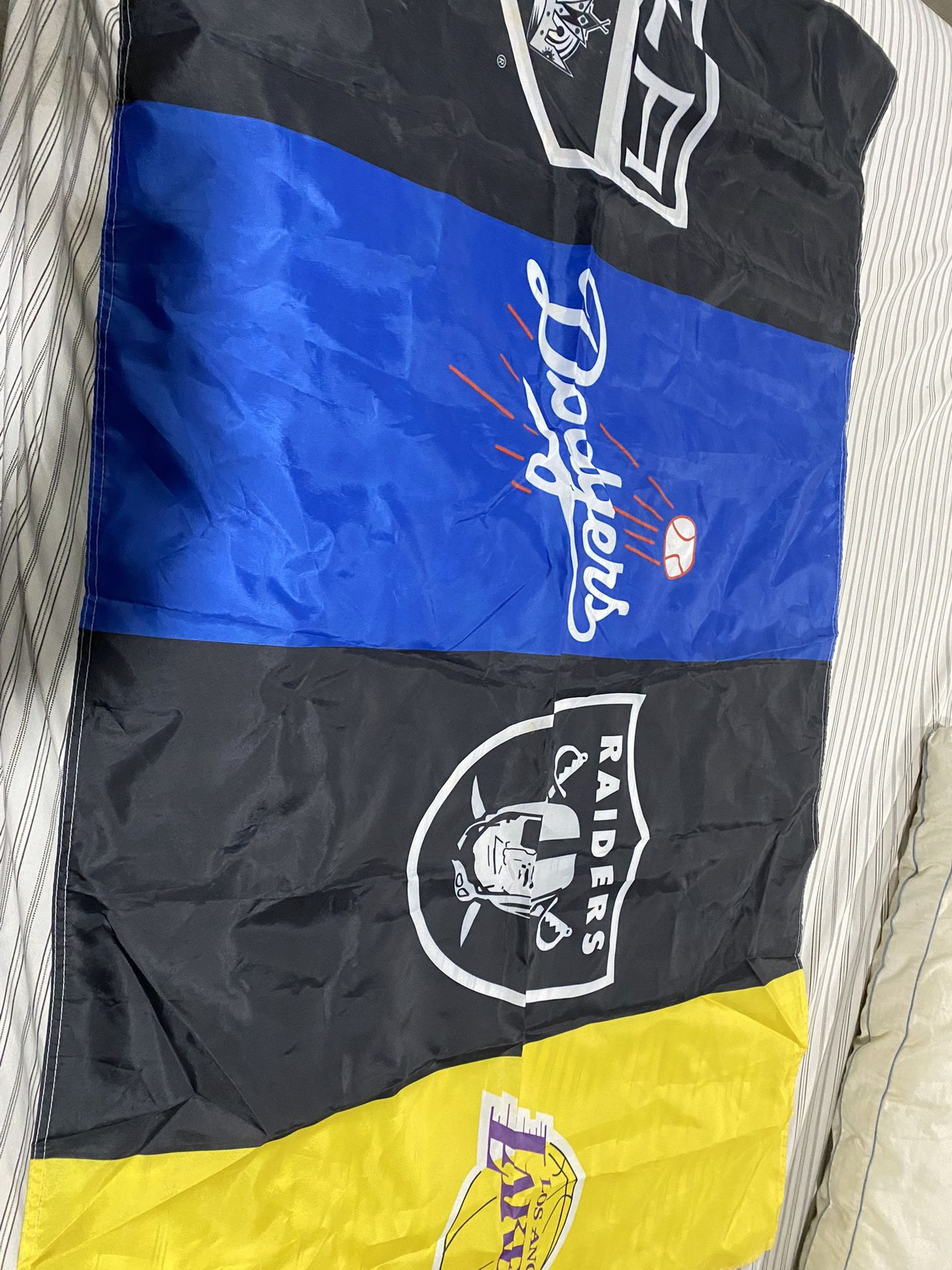 Raiders, Lakers, Dodgers And Kings Flag