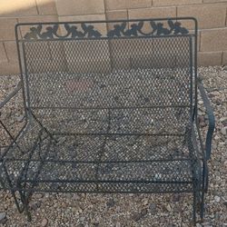 Wrought Iron Patio Chairs and Side Table