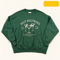 Vintage Lazy Sunday West Hollywood Green Sweatshirt Size M