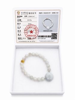 Certified Natural Jadeite Bracelet with Large Donut Pendant