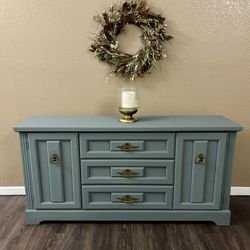 💚 Teal green Buffet sideboard tv stand dresser entryway accent table console cabinet entrance hall boho mcm