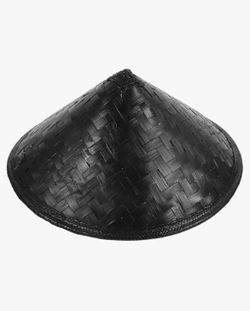 DECHOUS Samurai Hat, Cosplay Ninja Hat Handmade Bamboo Rice Japan Samurai Asian for Party, Black, 14 Inch