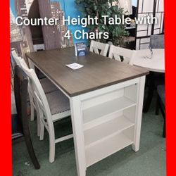 💥 5pcs Counter Height Table Set