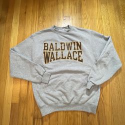 BALDWIN WALLACE University OH Champion CREWNECK SWEATSHIRT SWEATER Medium - Gray