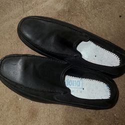 Black LEATHER MEN'S SHOES 