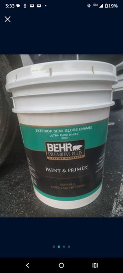 BEHR ultra semi gloss pure white 5gal. - UN-OPENED BRAND NEW