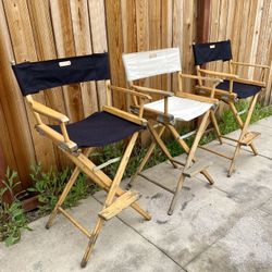 Directors Chairs Vintage Solid Maple With New Canvas $60 Each