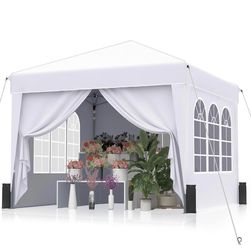 10x10 Pop Up Canopy with Sidewalls, Easy Setup Instant Canopy Tent, Portable with Carry Bag
