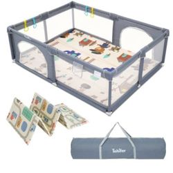 Baby Playpen , Large Baby Play Yard for Toddler, BPA-Free, Non-Toxic, Safe No Gaps Playards for Babies, Indoor & Outdoor Extra Large Kids Acti