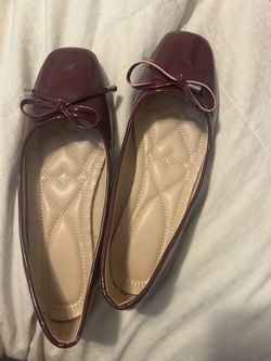 Dark red flats
