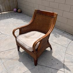 Wooden Chair And Footrest 