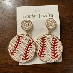 Woman’s New Boutique Baseball Earrings Shipping Avaialbe 