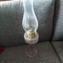 Antique Glass Oil Lamp