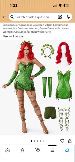 Poison Ivy Costume-Brand New Comes with Everything Shown in Picture.