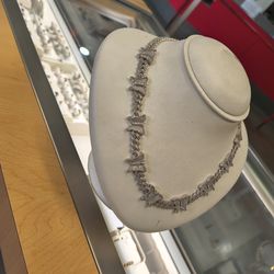 10k solid white gold diamond necklace 59 grams 20 Long layaway available 10% dwon if you interested please make sure you ask for Maribel thank you