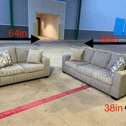 Gray 2pc Couch Set By Ashleys (DELIVERY AVAILABLE)