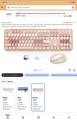Wireless mouse and keyboard $15