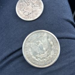Morgan Silver 1921  And 50 Cent Coin 1900 