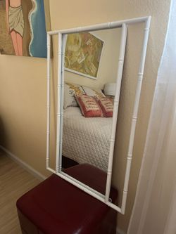 White Metal Frame Mirror Length 35x25