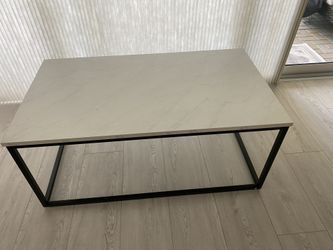 Rectangular Coffee Table with white Marble-like Top
