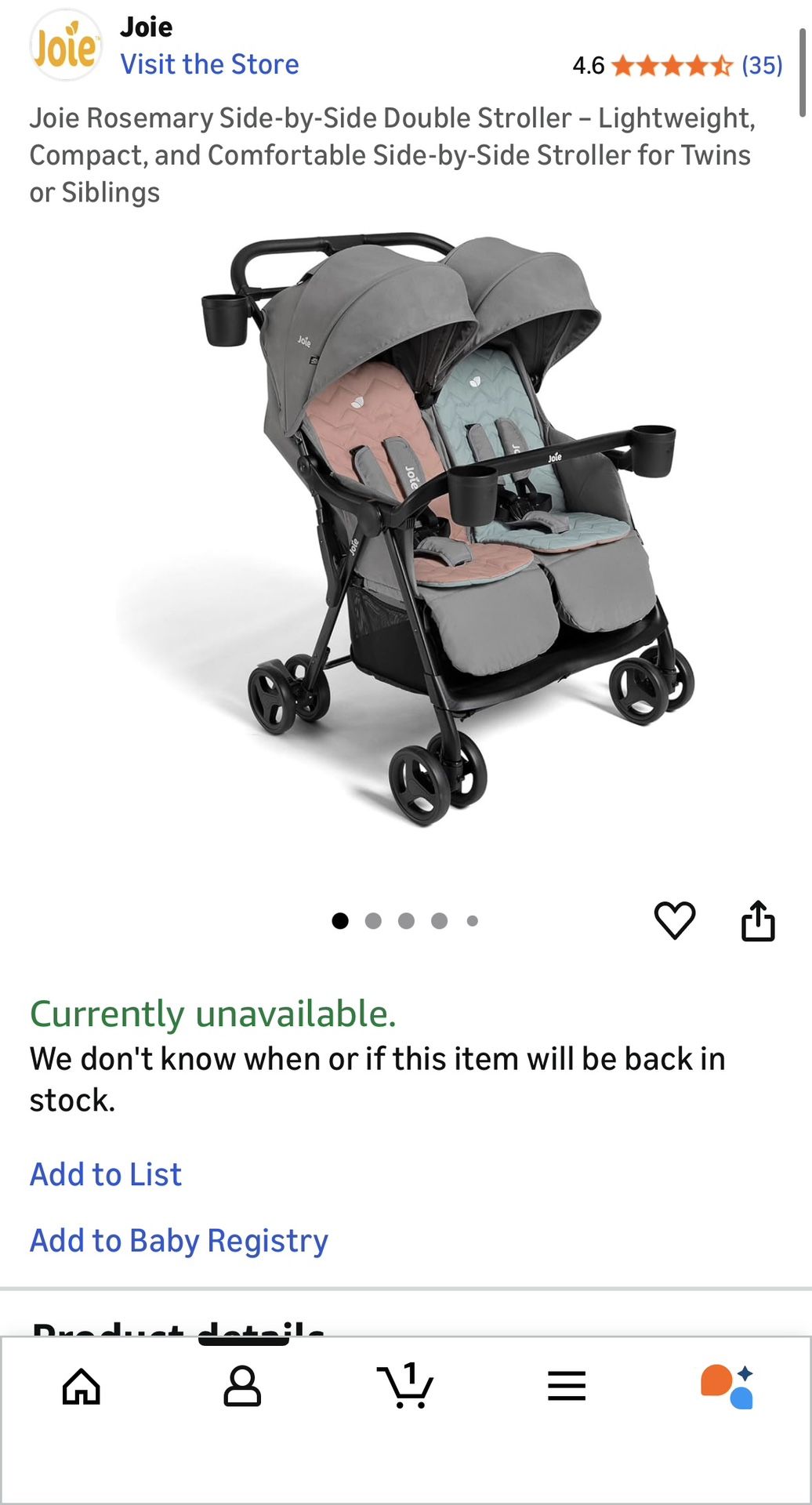 Joie Rosemary Double Stroller