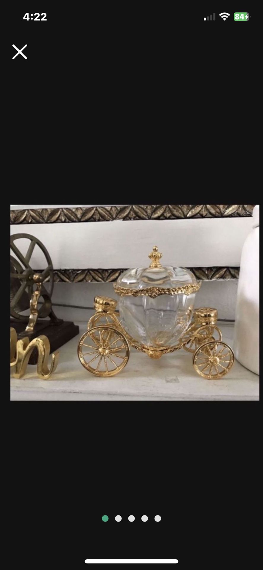 Disney Coach Cinderella Carriage Crystal Gold