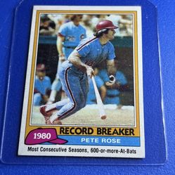 1981 Topps Philadelphia Phillies Record Breaker Pete Rose #205