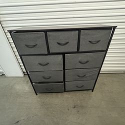 Dresser w metal frame & fabric drawers