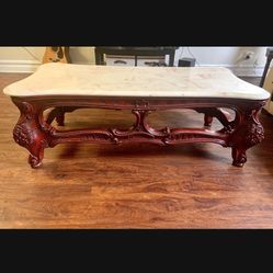 Marble Wood Coffee Table 