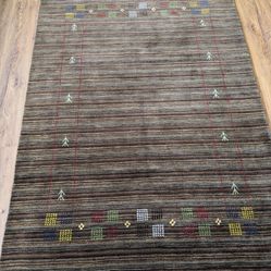 4x6 handmade wool gabbeh rug