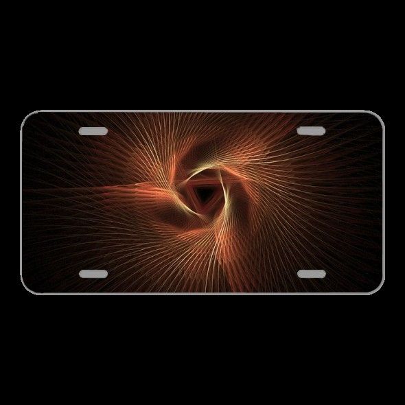 License Plate Novelty Car Front Abstract Fractal Rays Abstract