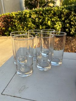 Clear drinking glasses