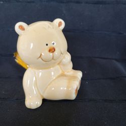 Vintage Josef Teddy Bear Ceramic Decorative Toothpick Holder 2.5"
