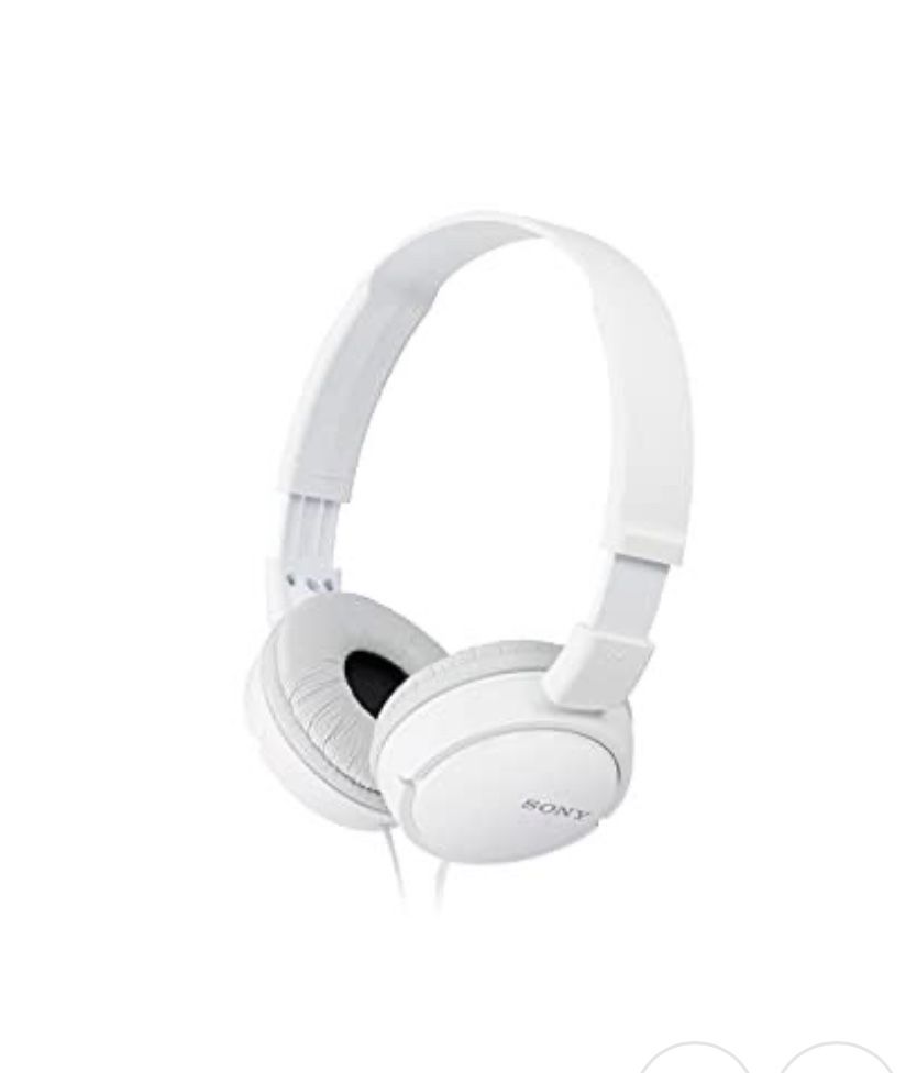 Sony ZX Series Wired On-Ear Headphones, White MDR-ZX110