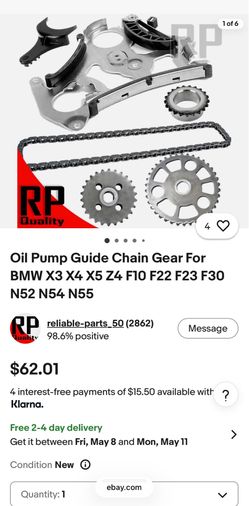 Oil Pump Guide Chain Gear For BMW