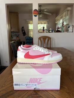 Jordan 1 Retro Low OG SP Travis Scott Sail Tropical Pink Size 9.5