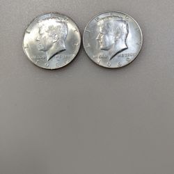 2 40% Silver Half Dollars
