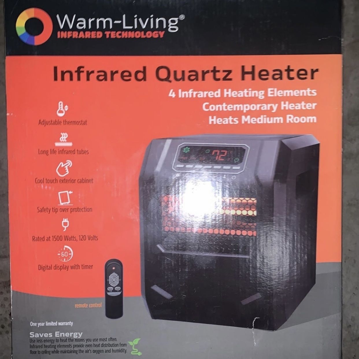 Comfort Zone 1500 Watt INFRARED Digital Quartz Space Heater w/ Remote CZ2018  for Sale in Laguna Niguel, CA - OfferUp