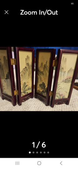 Vintage style chinese miniature tabletop screen