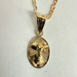 14K Gold Religious Charm